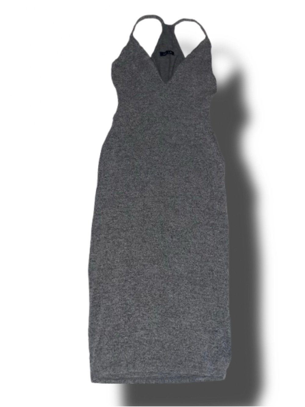 UK2LA Charcoal Gray V-Neck Maxi Bodycon Dress